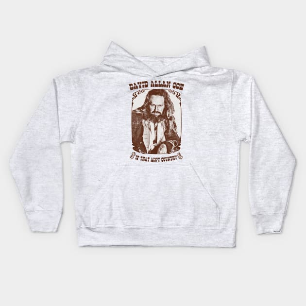 David Allan Coe / Retro Style Fan Design Kids Hoodie by DankFutura